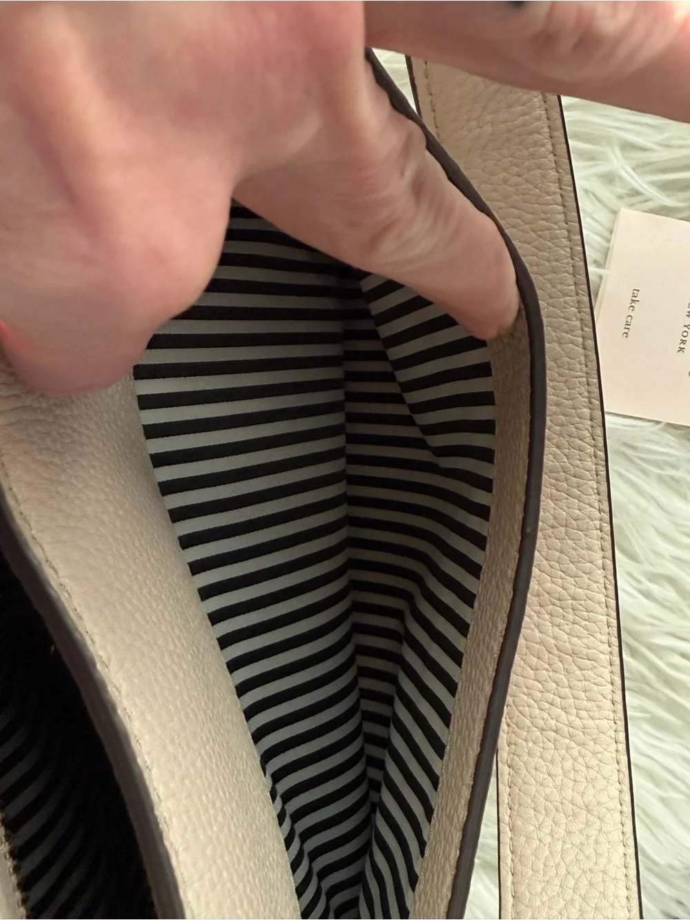 kate spade Pebbled Leather Hobo Shoulder Bag in Light Beige with Gold Hardware